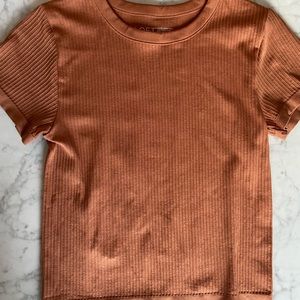 ✨NEW✨ LOFT Fitted, Ribbed Orange Shirt